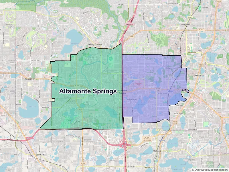 Map of Altamonte Springs, Florida and ZIP codes
