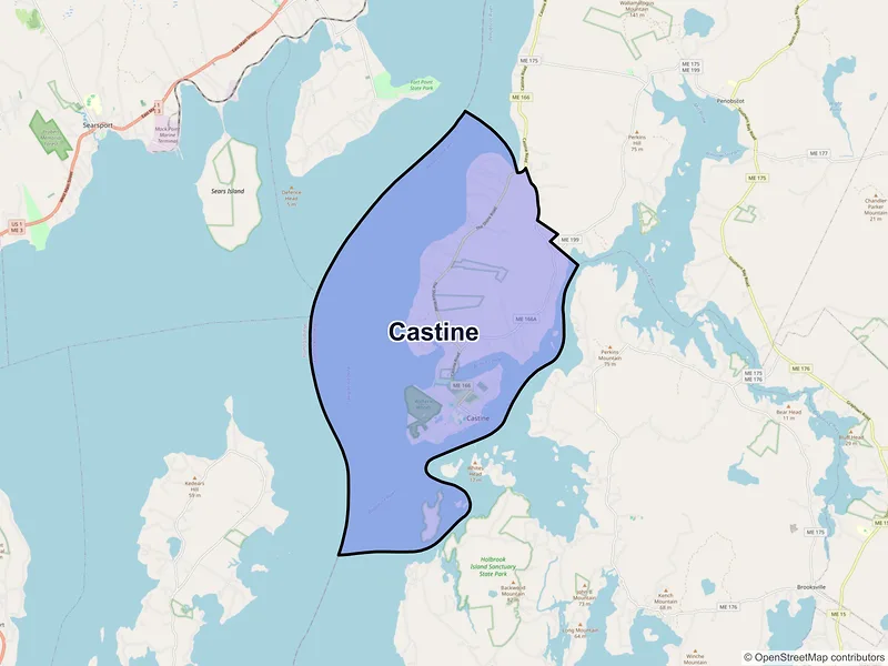Map of Castine, Maine and ZIP codes
