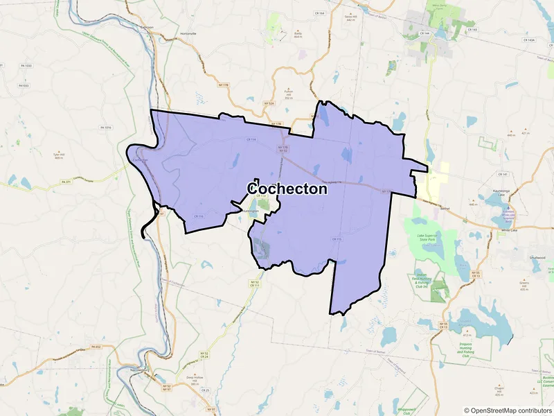 Map of Cochecton, New York and ZIP codes