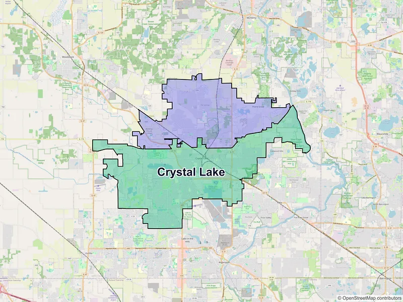Map of Crystal Lake, Illinois and ZIP codes