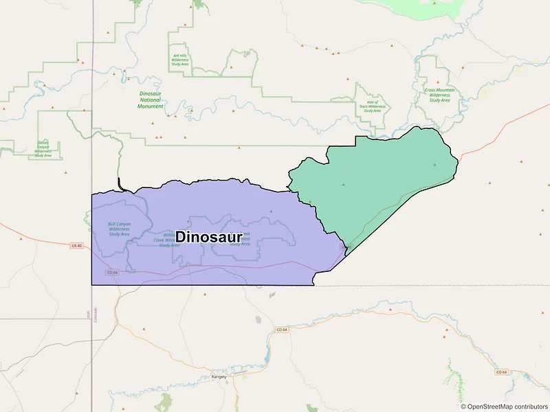 Map of Dinosaur, Colorado and ZIP codes