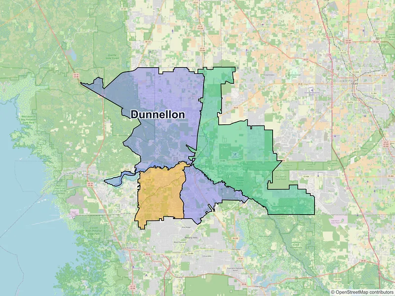 Map of Dunnellon, Florida and ZIP codes