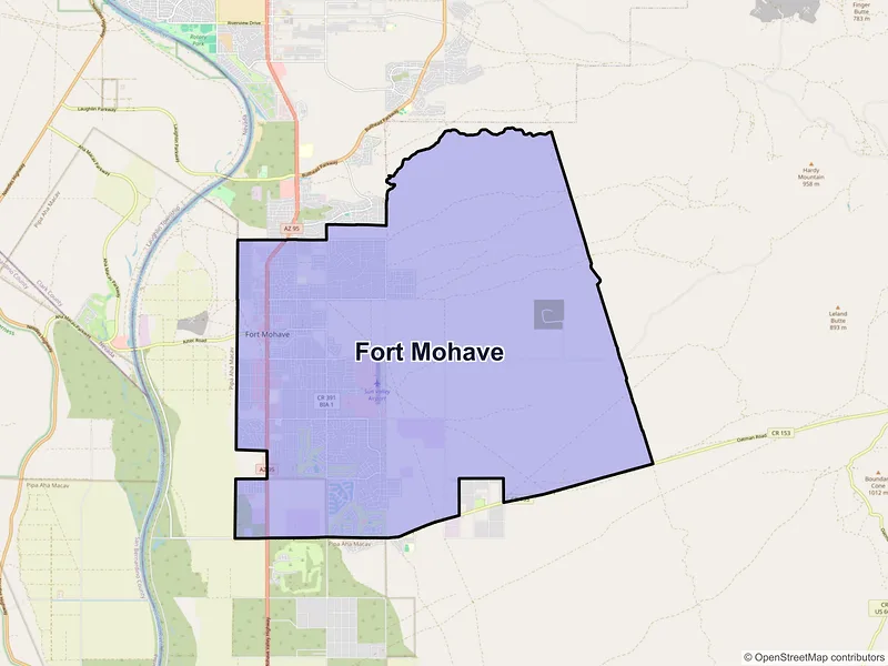 Map of Fort Mohave, Arizona and ZIP codes