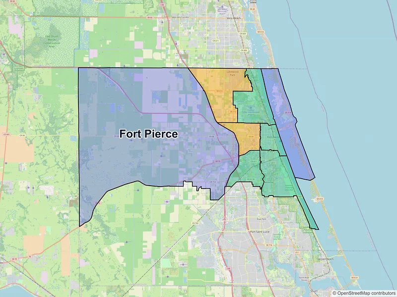 Map of Fort Pierce, Florida and ZIP codes