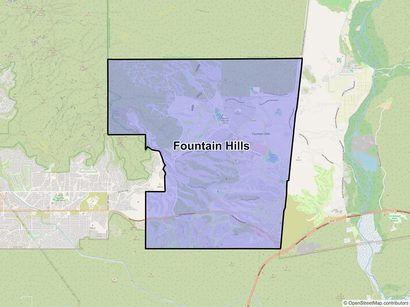 Map of Fountain Hills, Arizona and ZIP codes