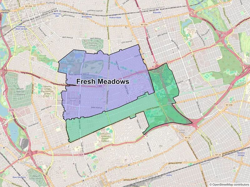Map of Fresh Meadows, New York and ZIP codes