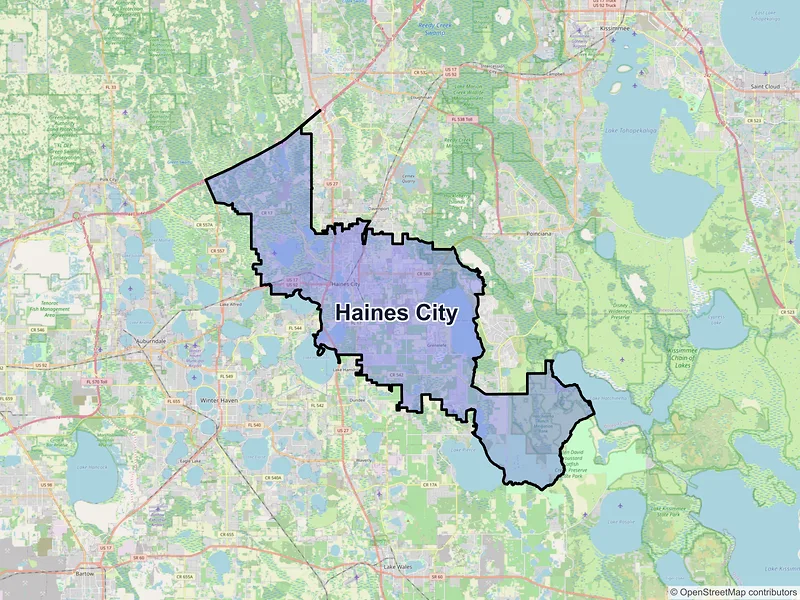 Map of Haines City, Florida and ZIP codes