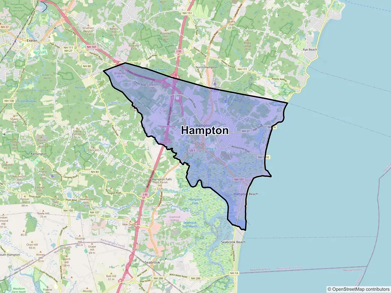 Map of Hampton, New Hampshire and ZIP codes