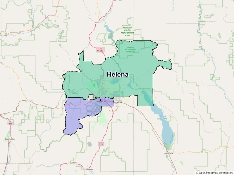 Map of Helena, Montana and ZIP codes