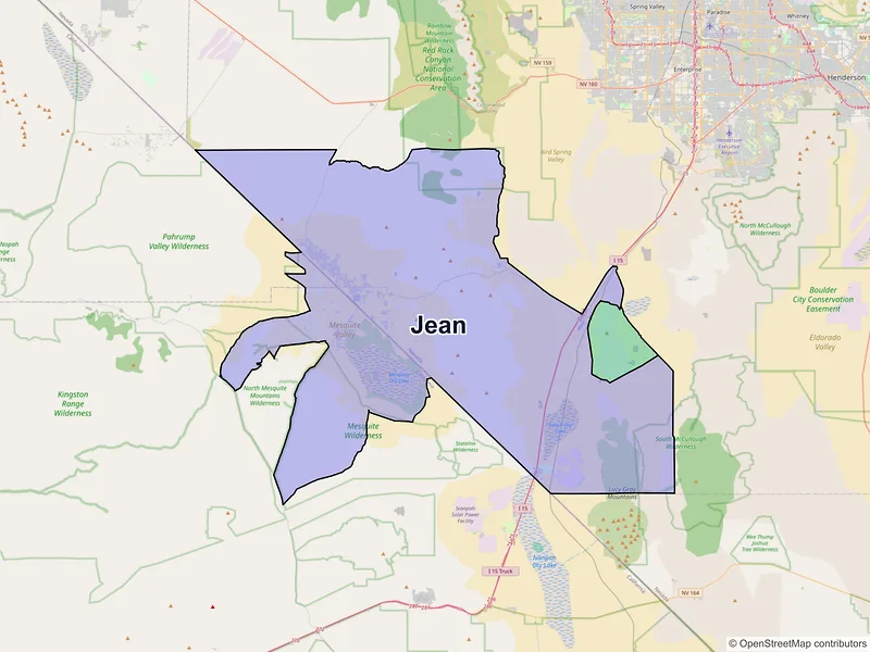 Map of Jean, Nevada and ZIP codes