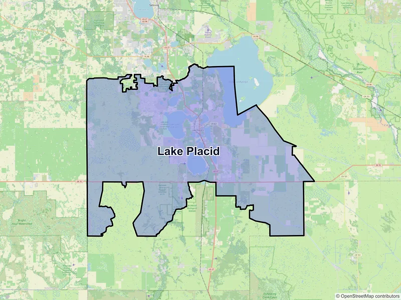 Map of Lake Placid, Florida and ZIP codes