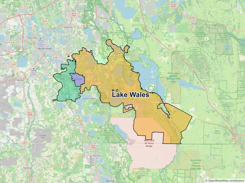Map of Lake Wales, Florida and ZIP codes