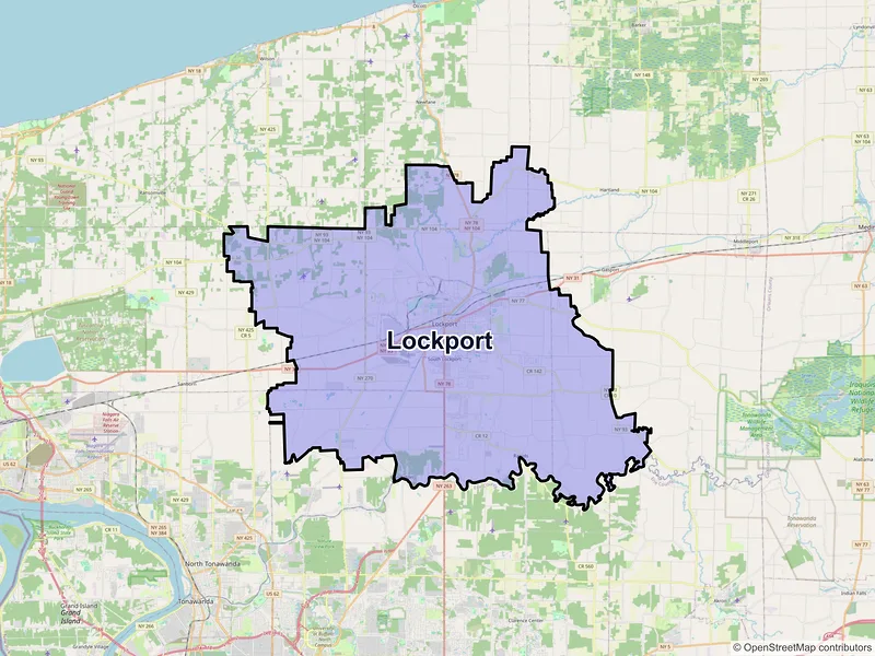 Map of Lockport, New York and ZIP codes