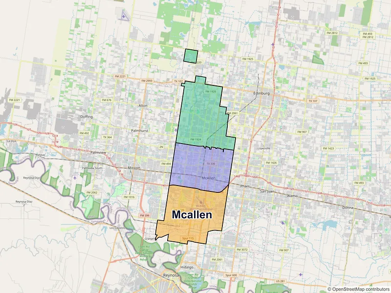Map of Mcallen, Texas and ZIP codes