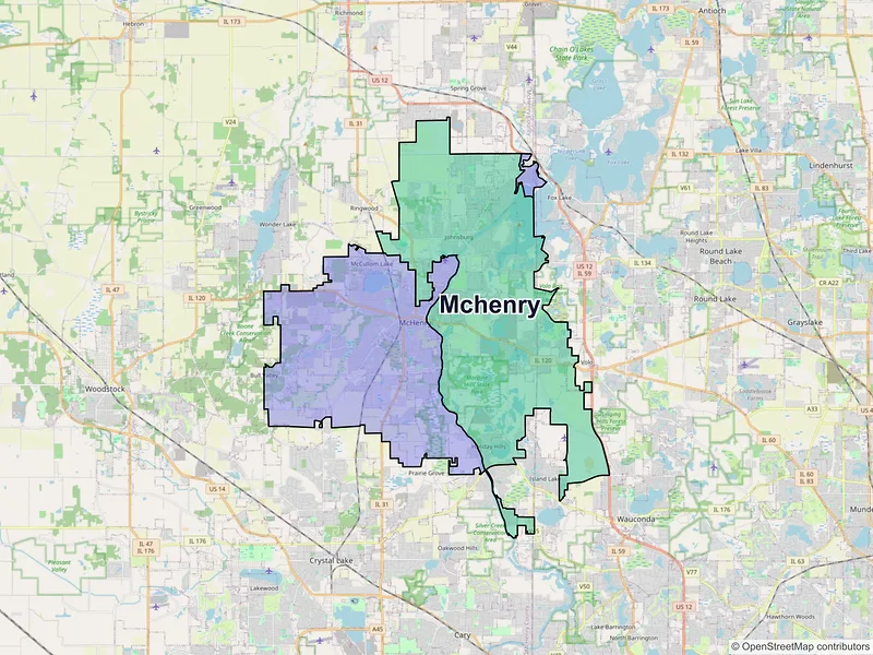 Map of Mchenry, Illinois and ZIP codes