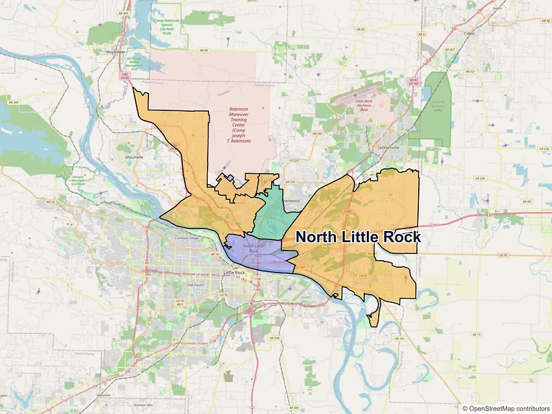 Map of North Little Rock, Arkansas and ZIP codes