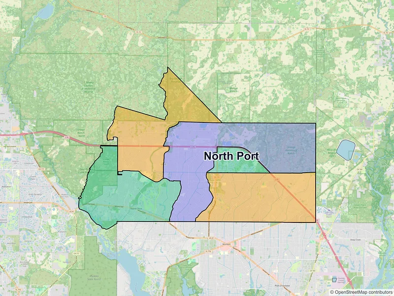 Map of North Port, Florida and ZIP codes