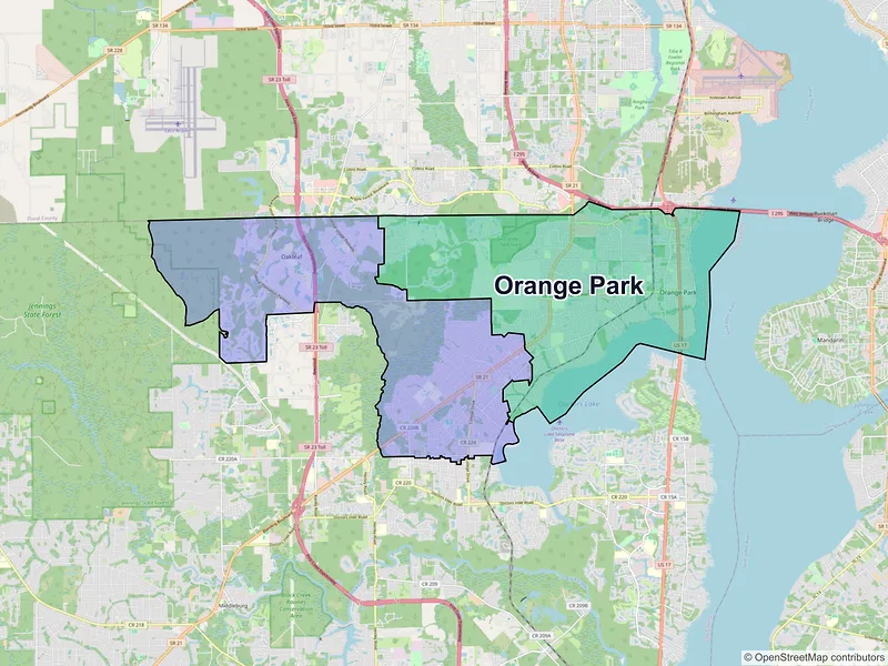 Map of Orange Park, Florida and ZIP codes