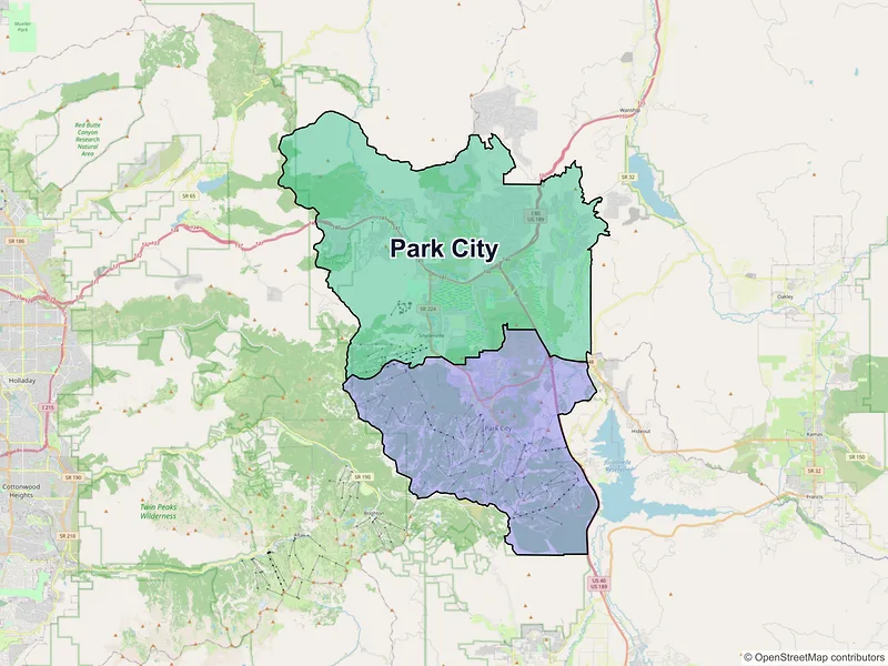 Map of Park City, Utah and ZIP codes
