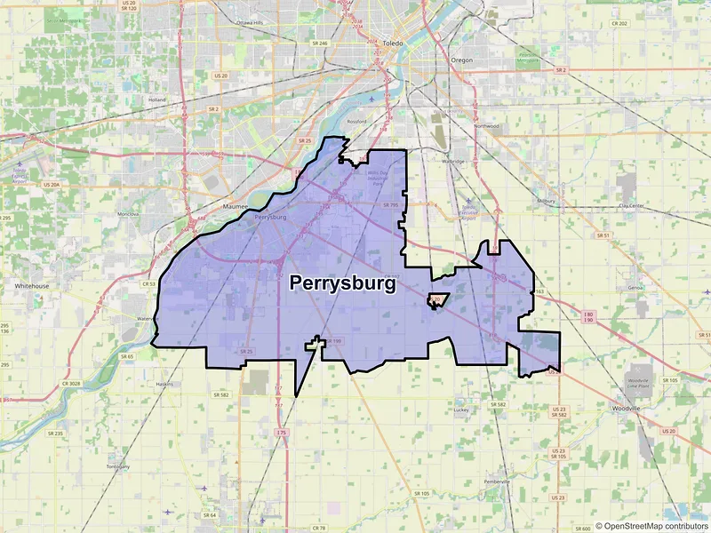 Map of Perrysburg, Ohio and ZIP codes