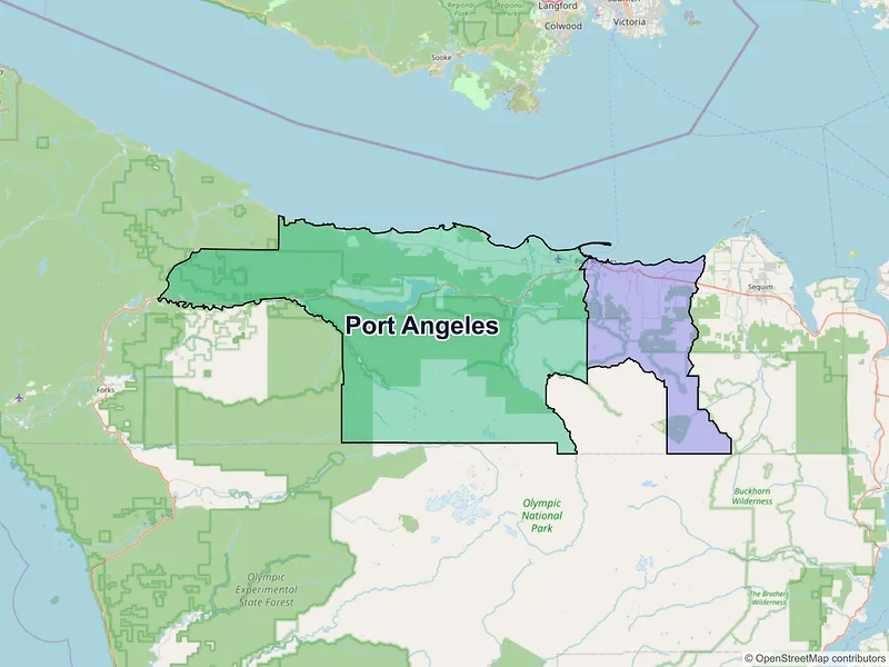 Map of Port Angeles, Washington and ZIP codes