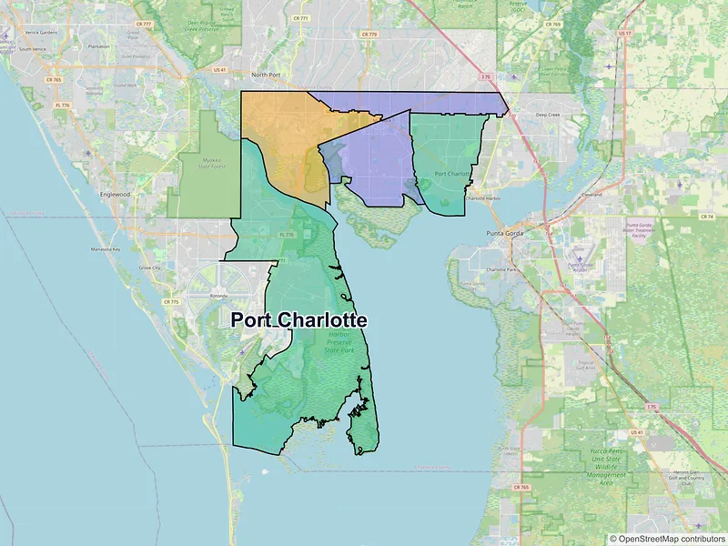 Map of Port Charlotte, Florida and ZIP codes