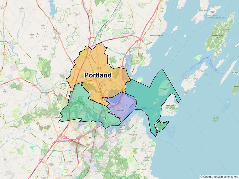 Map of Portland, Maine and ZIP codes