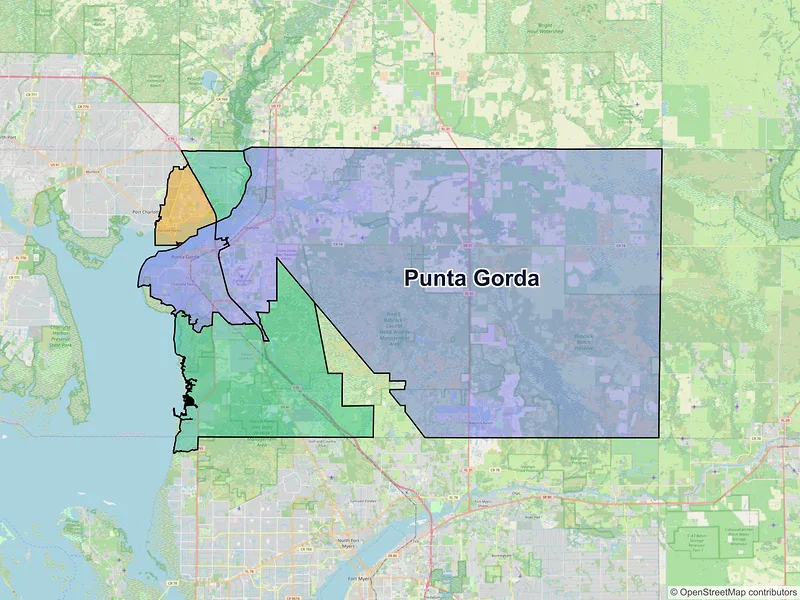 Map of Punta Gorda, Florida and ZIP codes