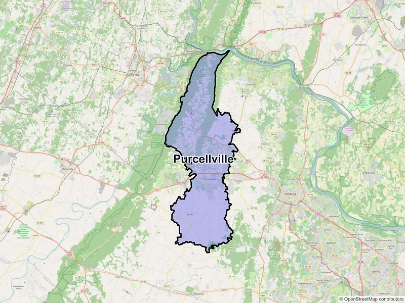 Map of Purcellville, Virginia and ZIP codes