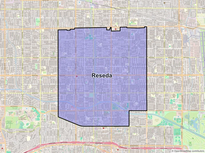 Map of Reseda, California and ZIP codes