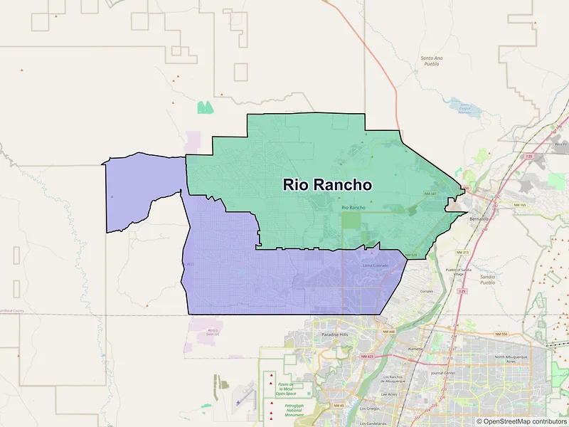 Map of Rio Rancho, New Mexico and ZIP codes