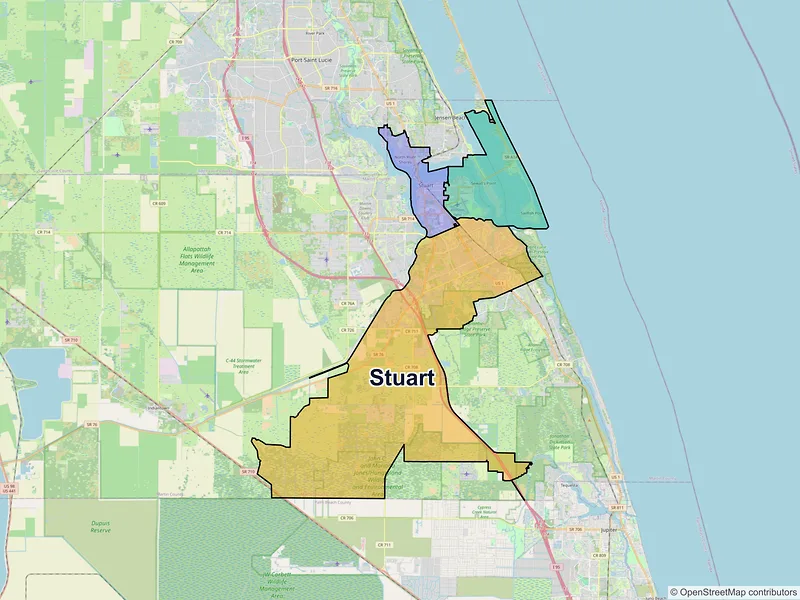 Map of Stuart, Florida and ZIP codes