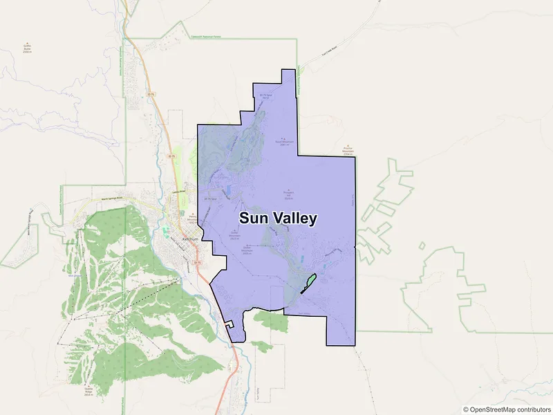 Map of Sun Valley, Idaho and ZIP codes