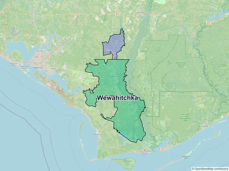 Map of Wewahitchka, Florida and ZIP codes