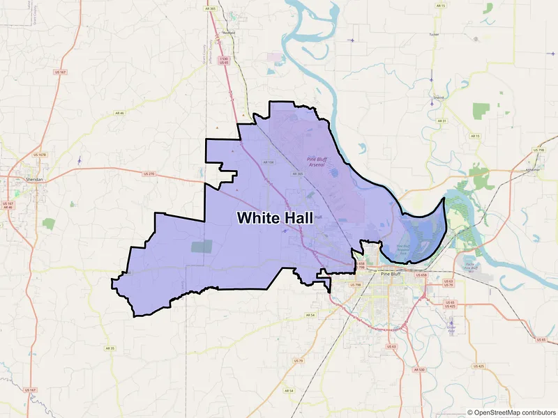 Map of White Hall, Arkansas and ZIP codes