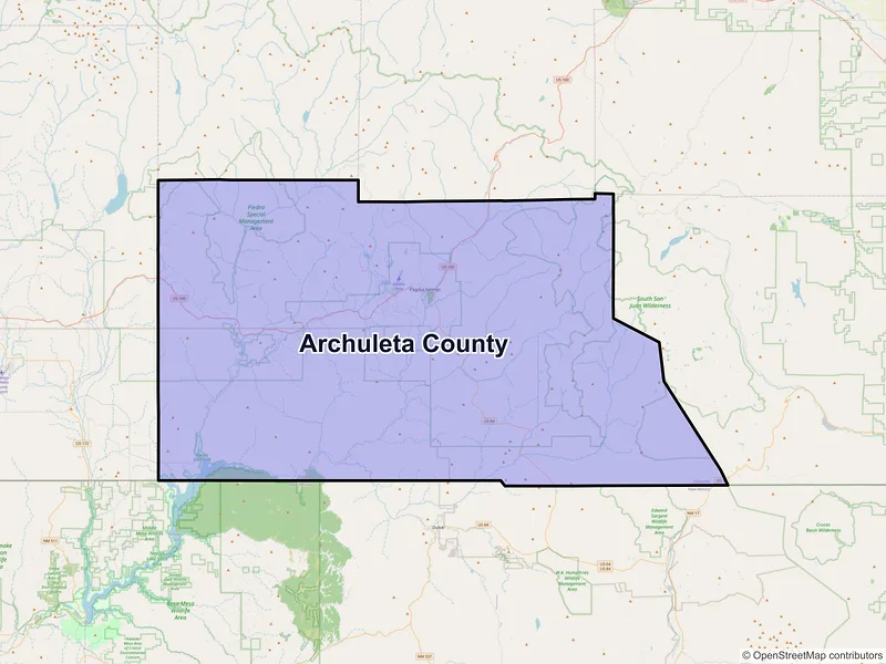 Map of Archuleta County, Colorado and ZIP codes