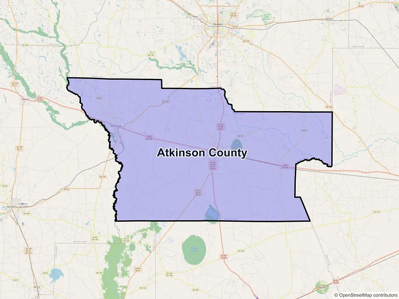 Map of Atkinson County, Georgia and ZIP codes