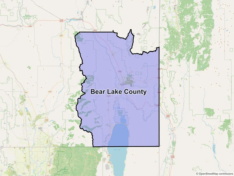 Map of Bear Lake County, Idaho and ZIP codes