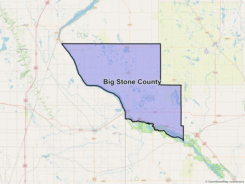 Map of Big Stone County, Minnesota and ZIP codes