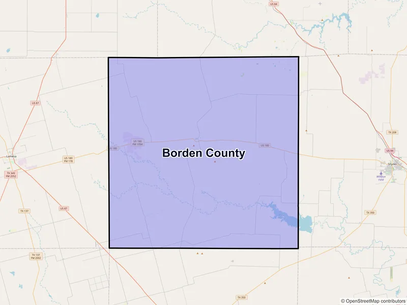 Map of Borden County, Texas and ZIP codes