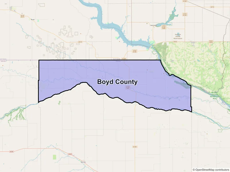 Map of Boyd County, Nebraska and ZIP codes