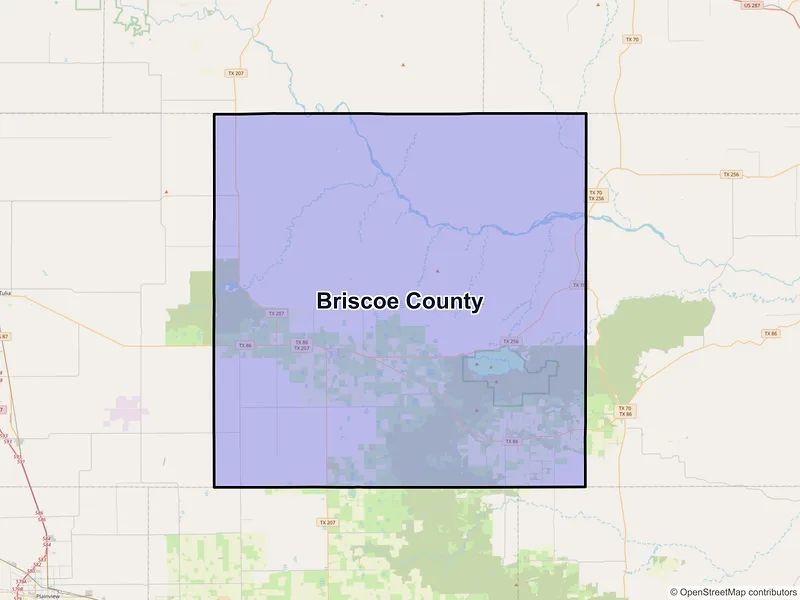 Map of Briscoe County, Texas and ZIP codes