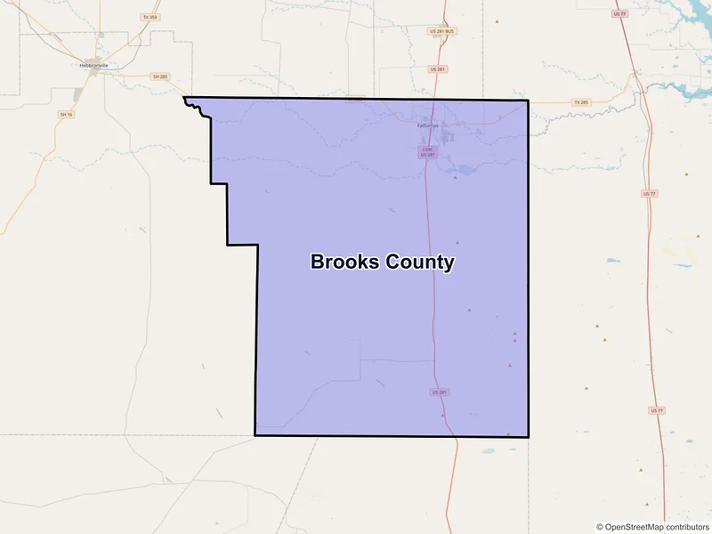 Map of Brooks County, Texas and ZIP codes