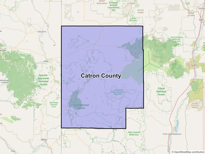 Map of Catron County, New Mexico and ZIP codes