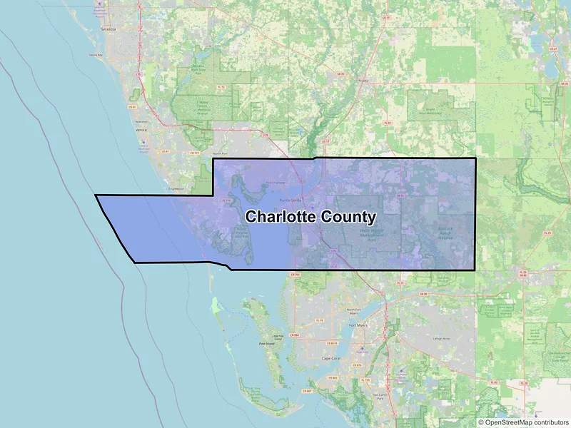 Map of Charlotte County, Florida and ZIP codes