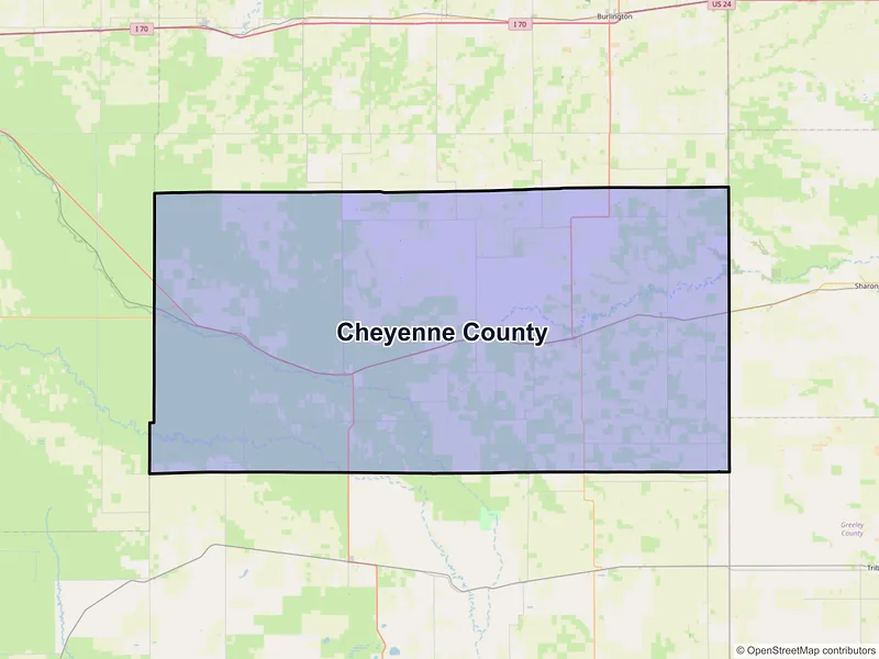 Map of Cheyenne County, Colorado and ZIP codes