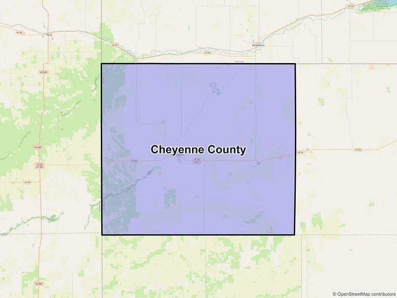 Map of Cheyenne County, Kansas and ZIP codes