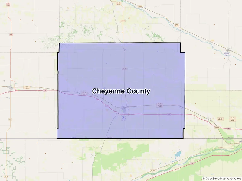 Map of Cheyenne County, Nebraska and ZIP codes