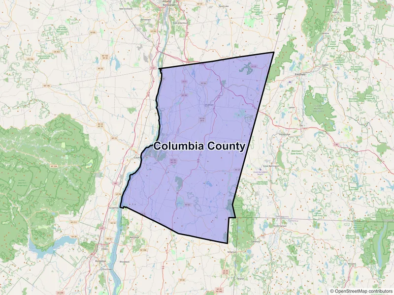 Map of Columbia County, New York and ZIP codes