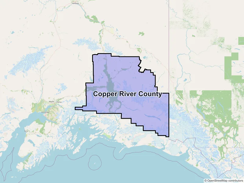Map of Copper River County, Alaska and ZIP codes